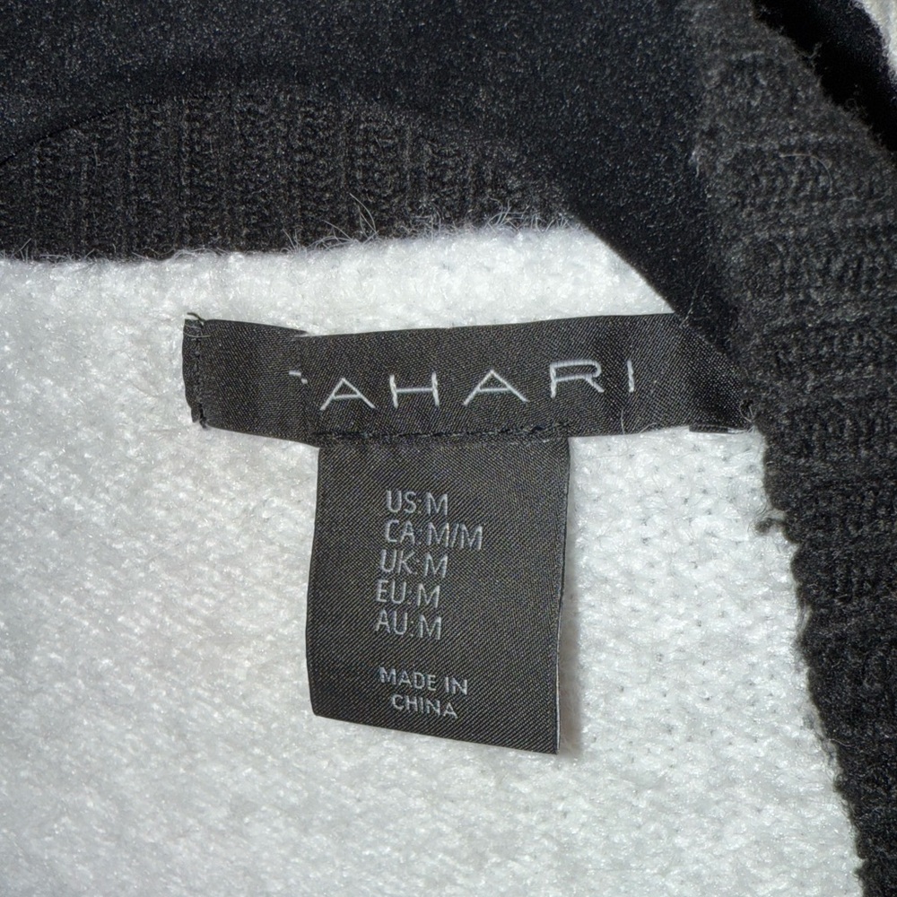 Tahari White and Black Women's Fuzzy Sweater - Picture 3 of 3